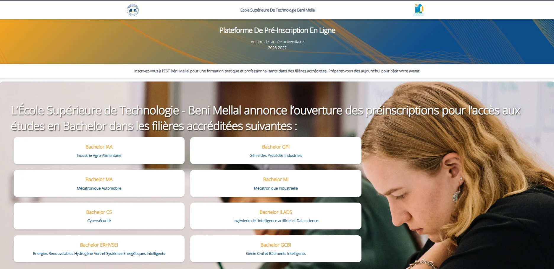 Avis aux étudiants admis sur les listes principales  du cycle Bachelor : ERHVSEI – MA – MI – IAA